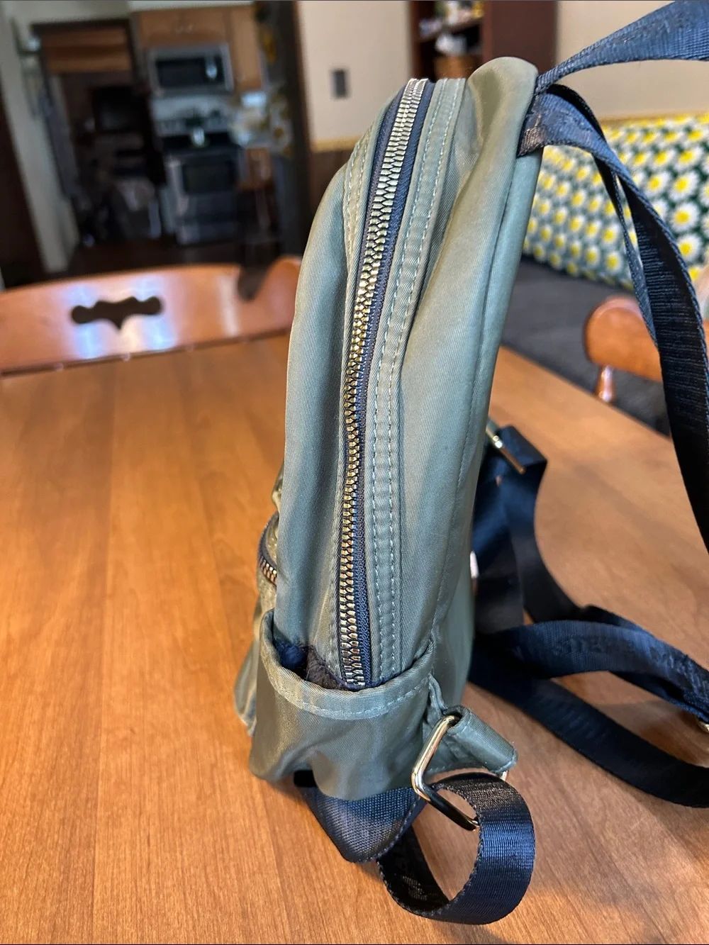Steve Madden Olive Mini Backpack with Gold Hardware